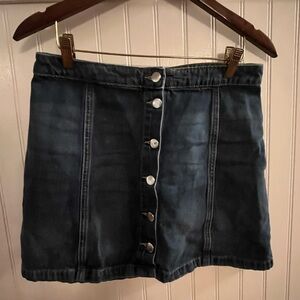 H&M Dark Denim Button-Down Mini Skirt